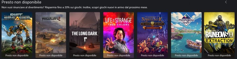 I giochi in uscita da Game Pass secondo l'app PC