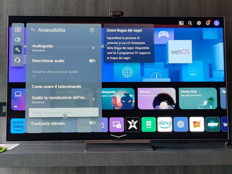 La barra laterale di WebOS