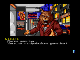 Un'immagine della versione tradotta di Snatcher