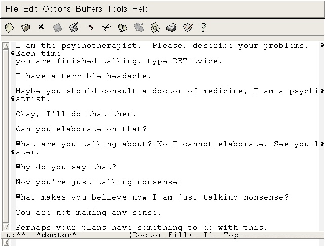 ELIZA portava avanti delle conversazioni abbastanza limitate