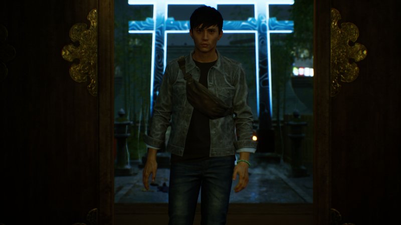 Ghostwire: Tokyo, Akito nei pressi di un portale Torii