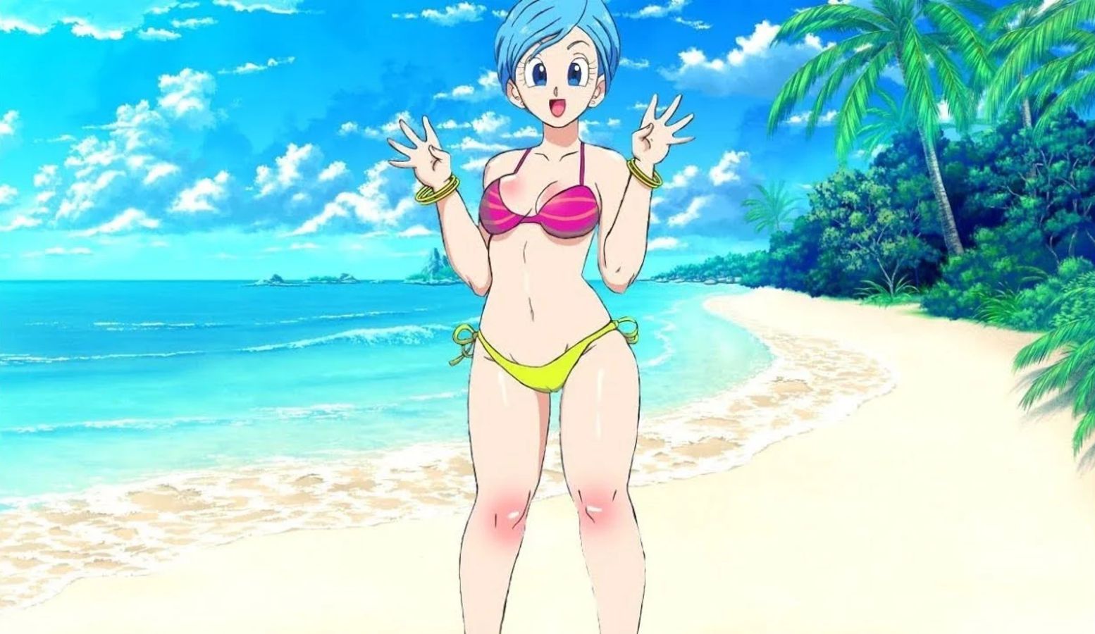 Dragon Ball: il cosplay di Bulma in costume da bagno di azura spinge a correre in spiaggia