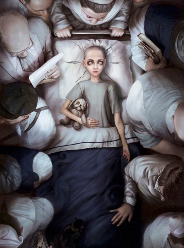 L'une des illustrations de l'asile d'Alice montre clairement certains des thèmes sous-jacents du troisième chapitre.
