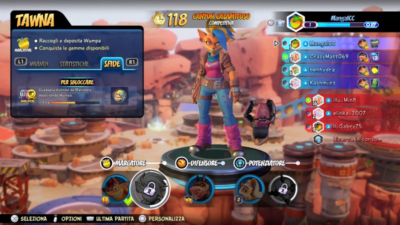 Crash Team Rumble, l'écran de sélection des personnages