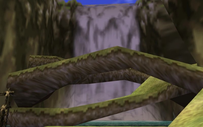 La célèbre chute d'eau sans sommeil de The Legend of Zelda : Ocarina of Time.