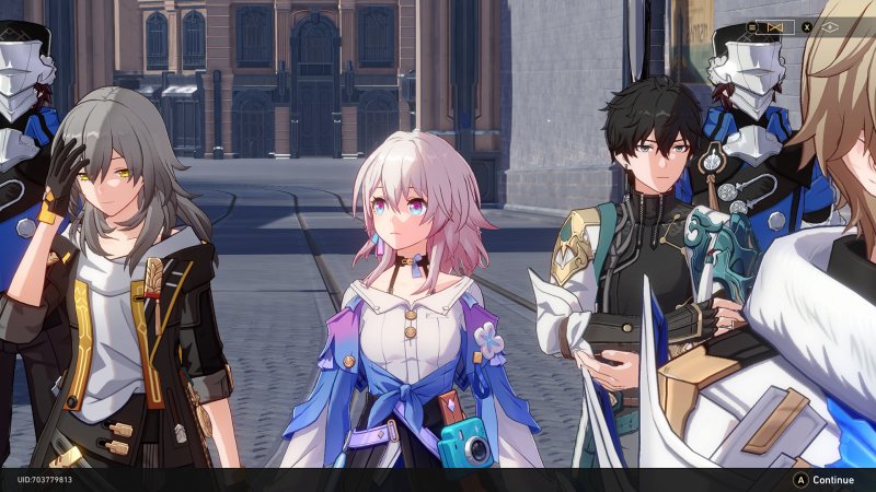 I tre personaggi principali di Honkai: Star Rail sono la Trailblazer, che rappresenta il giocatore, March 7th, una ragazza dai poteri di ghiaccio e Dan Heng, un seguace della via del cacciatore