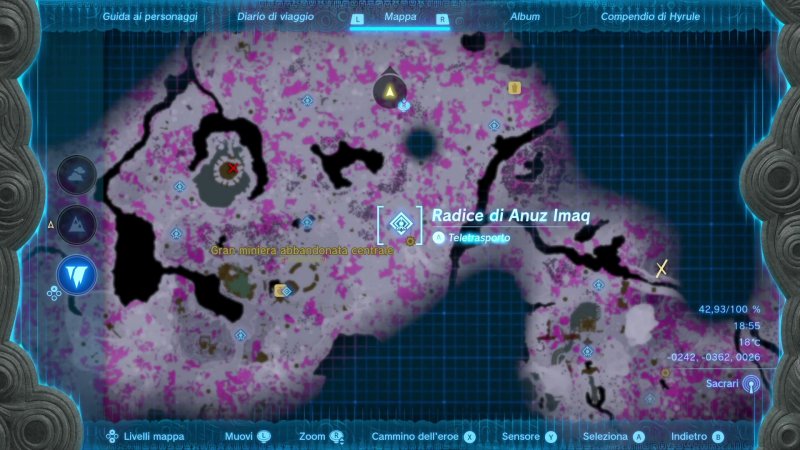 Con questa mappa già illuminata potete orientarvi più facilmente