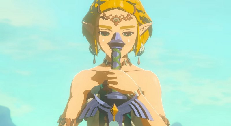 Zelda avec l'épée maîtresse dans The Legend of Zelda : Tears of the Kingdom