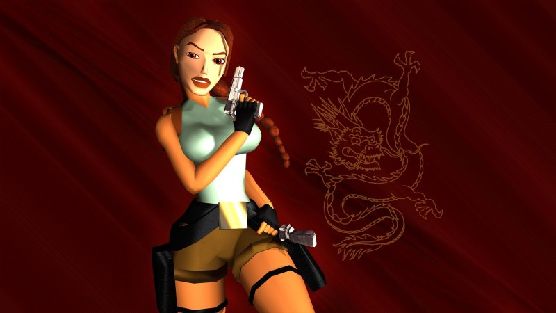 Tomb Raider 2, Lara dans l'artwork officiel
