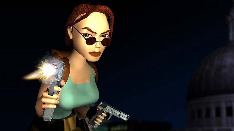 Tomb Raider 3, le design emblématique de Lara Croft tout droit sorti de la jaquette du jeu.