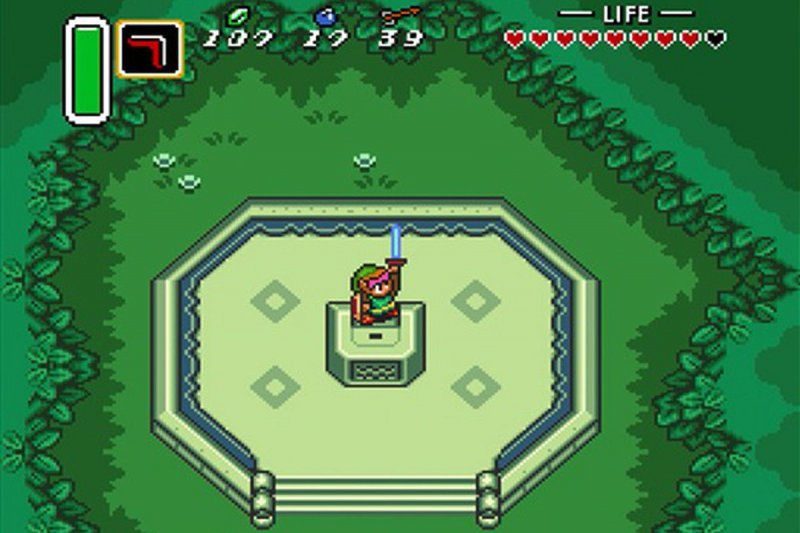 The Legend of Zelda: A Link to the Past, Link estrae la Master Sword The Legend of Zelda: A Link to the Past, Link estrae la Master Sword