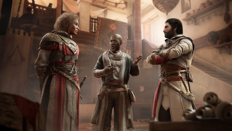 Assassin's Creed Mirage, Basim et autres personnages centraux du jeu.