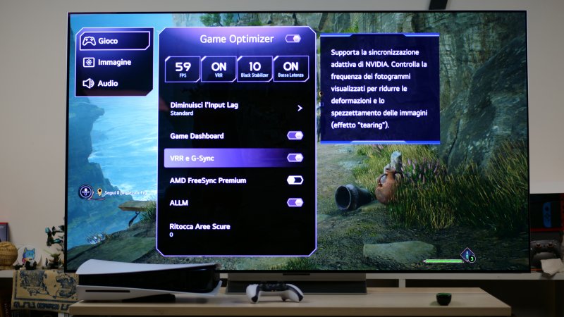 Ottime le prestazioni del TV OLED evo G3 anche in gioco Ottime le prestazioni del TV OLED evo G3 anche in gioco