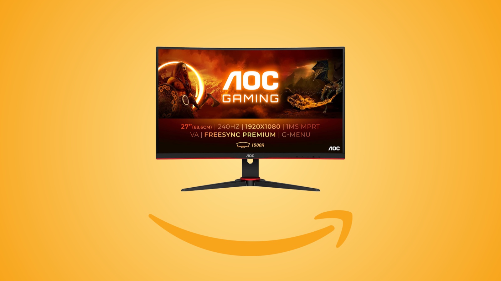 Offerte Amazon: monitor curvo AOC Gaming C27G2ZE da 27 pollici e 240 Hz in forte sconto