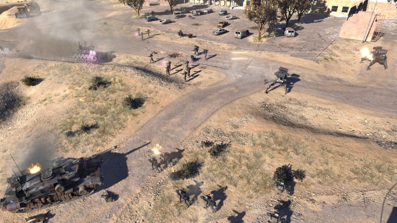 Terminator: Dark Fate - Defiance: un carrarmato alleato circondato da truppe nemiche