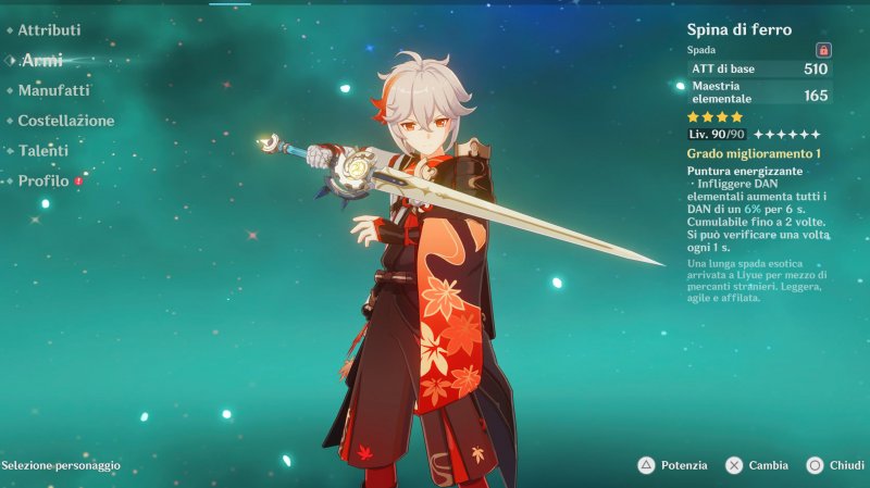 La Spina di Ferro è un'arma ottima per Kazuha e che potrete forgiare dal fabbro