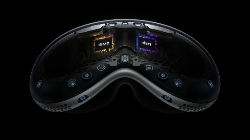 Apple Vision Pro viene gestito dal chip M2 e dal coprocessore R1, entrambi basati su Apple Silicon Apple Vision Pro viene gestito dal chip M2 e dal coprocessore R1, entrambi basati su Apple Silicon