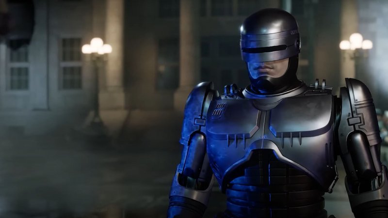 RoboCop : Rogue City, le cyborg emblématique dans son armure de titane rutilante.