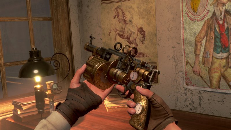 Il protagonista di Clockwork Revolution ricarica la pistola