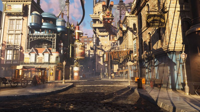 A street in the city of Clockwork Revolution