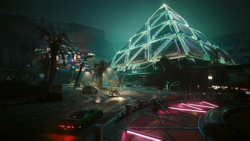 Uno degli iconici edifici di Cyberpunk 2077: Phantom Liberty