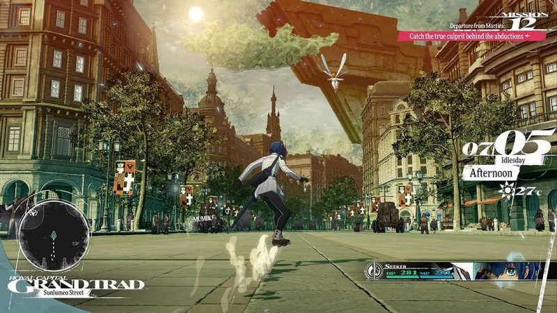 Il protagonista può muoversi sopra una specie di hoverboard