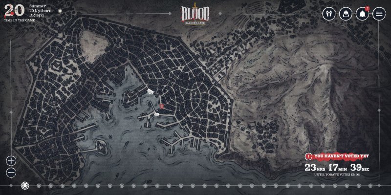 La mappa di Baldur's Gate
