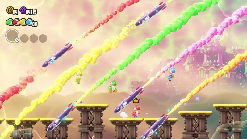 Gli sviluppatori di Nintendo si sono sbizzarriti a creare gli effetti dei Fiori Meraviglia, dando vita a momenti folli e colorati Gli sviluppatori di Nintendo si sono sbizzarriti a creare gli effetti dei Fiori Meraviglia, dando vita a momenti folli e colorati