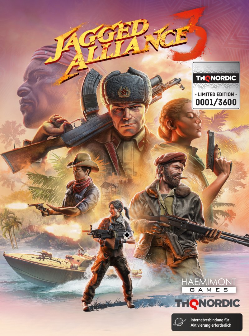 La copertina della versione fisica per PC di Jagged Alliance 3