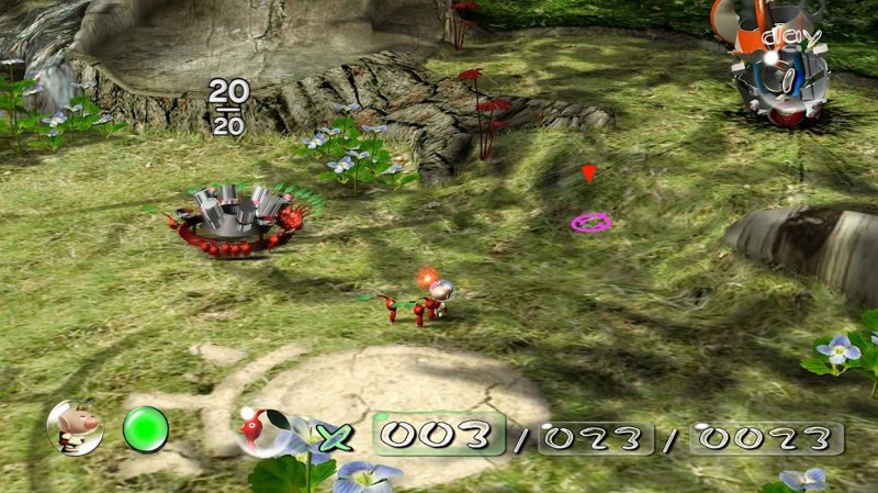 Anche in Pikmin 1 + 2 HD Olimar non è del tutto indifeso, ma la sua barra vitale è davvero ridicola Anche in Pikmin 1 + 2 HD Olimar non è del tutto indifeso, ma la sua barra vitale è davvero ridicola