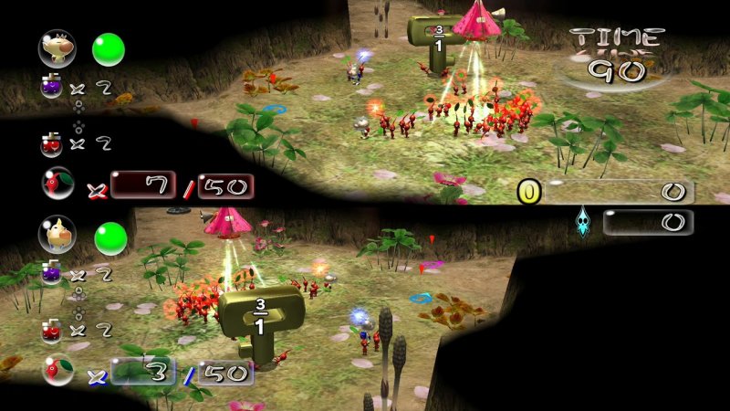 Il sequel incluso in Pikmin 1 + 2 proponeva anche una modalità mutiplayer 1 vs 1 Il sequel incluso in Pikmin 1 + 2 proponeva anche una modalità mutiplayer 1 vs 1