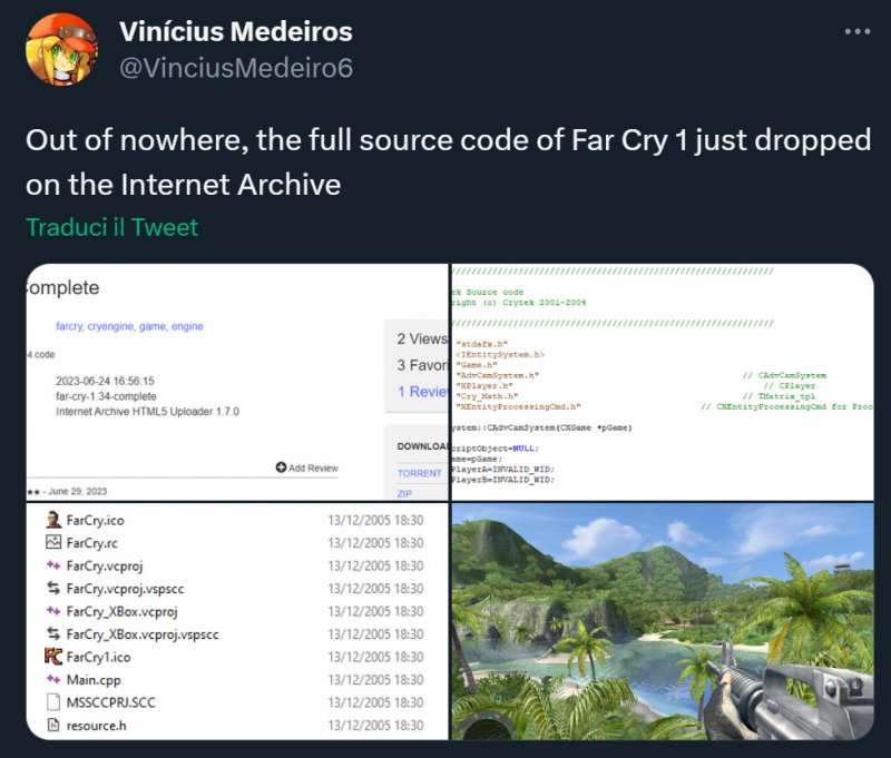 Il codice di Far Cry è spuntato chissà da dove