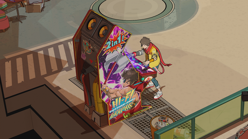 Tutte le novità dell'aggiornamento Sfida Arcade! di Hi-Fi Rush sono incluse in un cabinato che adesso occupa un angolo del rifugio di Chai Tutte le novità dell'aggiornamento Sfida Arcade! di Hi-Fi Rush sono incluse in un cabinato che adesso occupa un angolo del rifugio di Chai