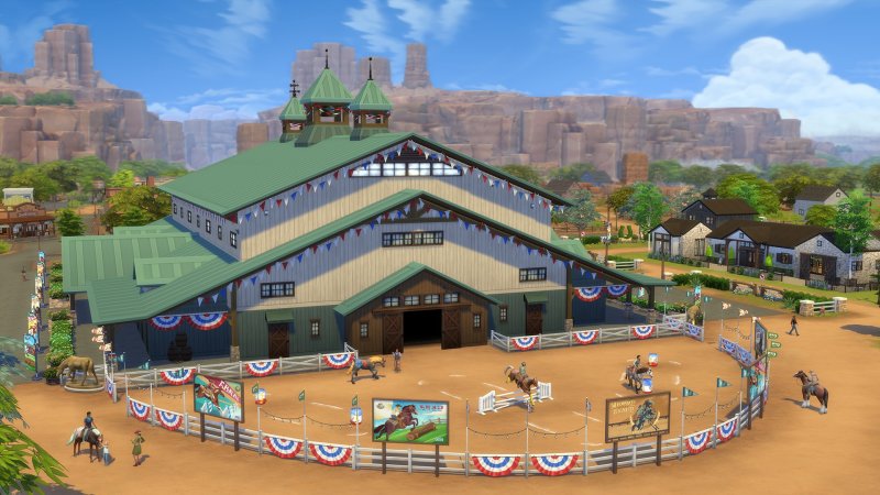 Les Sims et leurs chevaux peuvent essayer de gagner des prix lors de compétitions équestres.