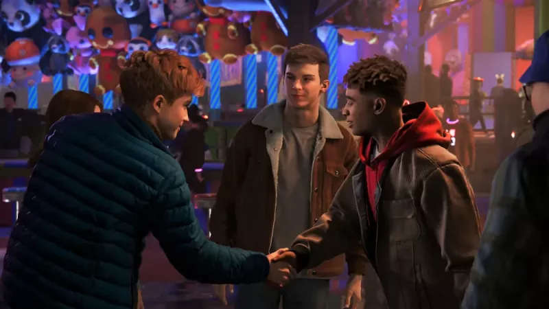 Marvel's Spider-Man 2, un'immagine di una scena d'intermezzo con alcuni personaggi