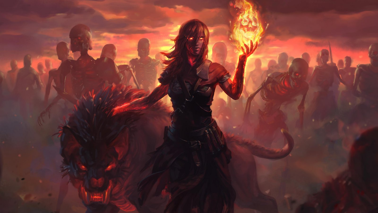 Una maga di fuoco in Path of Exile 2