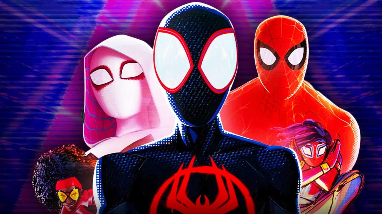 Miles Morales, Spider-Gwen e Spider-Man dai film Spider-Verse