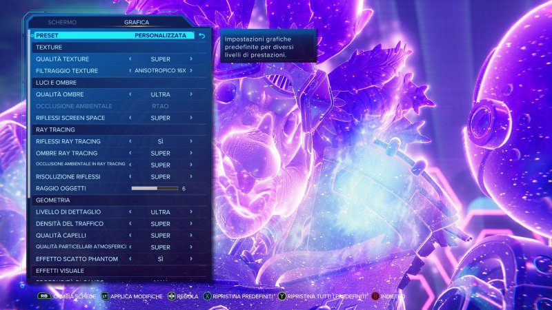 Ratchet & Clank: Rift Apart, la schermata delle regolazioni grafiche avanzate