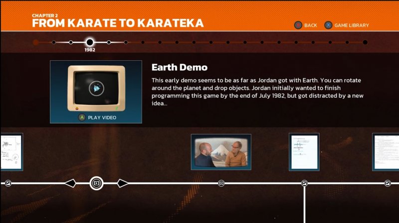 La timeline interattiva di Making of Karateka