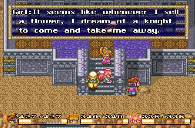 Questa conversazione suggerisce che Square avesse già in mente Cloud e Aerith all'epoca di Secret of Mana