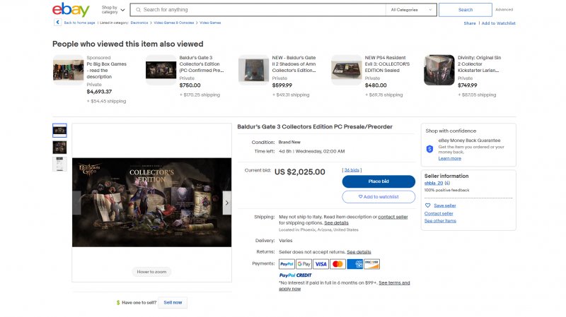 Baldurs Gate 3 Collector Ebay