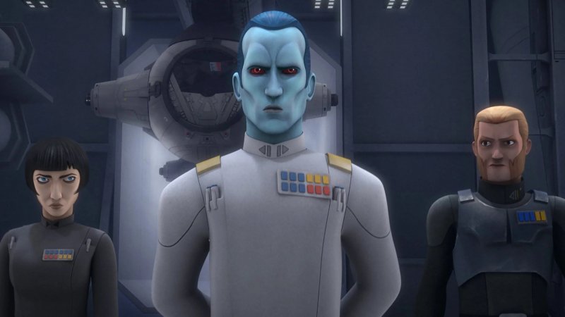 Il Grand'ammiraglio Thrawn in una scena di Star Wars Rebels
