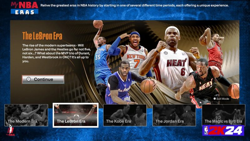 La schermata di presentazione dell'era di LeBron in NBA 2K24 La schermata di presentazione dell'era di LeBron in NBA 2K24