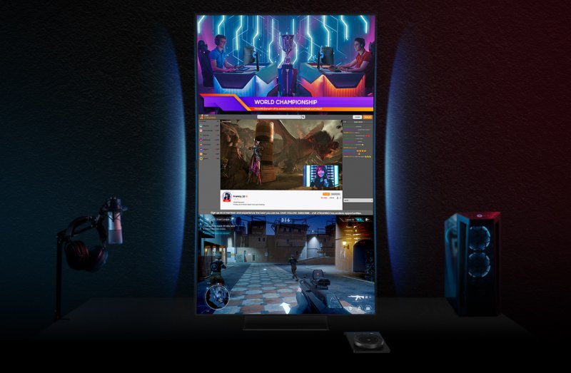 La modalità cockpit è perfettamente supportata anche dalla nuova versione dell'Odyssey Ark 55″ La modalità cockpit è perfettamente supportata anche dalla nuova versione dell'Odyssey Ark 55″