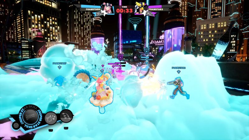 Un giocatore inerme può anche essere utilizzato come un'arma contro i suoi compagni: surfandogli contro per eliminarlo lo si vede rotolare in una direzione per poi esplodere in un mucchio di spuma colorata