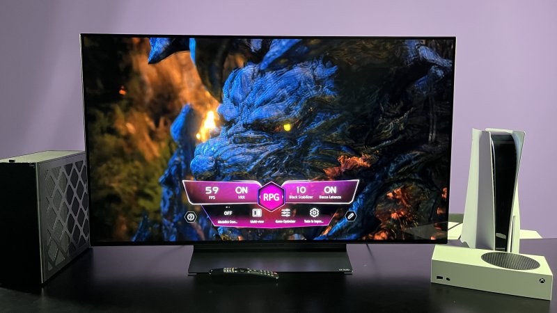 L'interfaccia che mostra le regolazioni attive del Game Optimizer su LG C3 durante una sessione a Final Fantasy 16 su PS5 L'interfaccia che mostra le regolazioni attive del Game Optimizer su LG C3 durante una sessione a Final Fantasy 16 su PS5