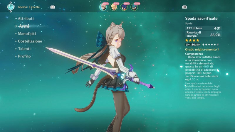 La Spada Sacrificale permette a Lynette di utilizzare una volta in più la Stoccata Enigmatica La Spada Sacrificale permette a Lynette di utilizzare una volta in più la Stoccata Enigmatica