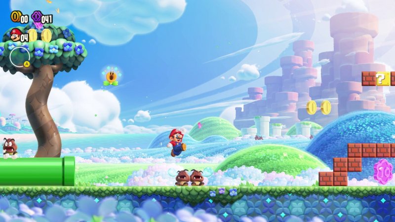 Même au royaume des fleurs, Mario doit trouver le super champignon pour devenir plus grand et plus fort !