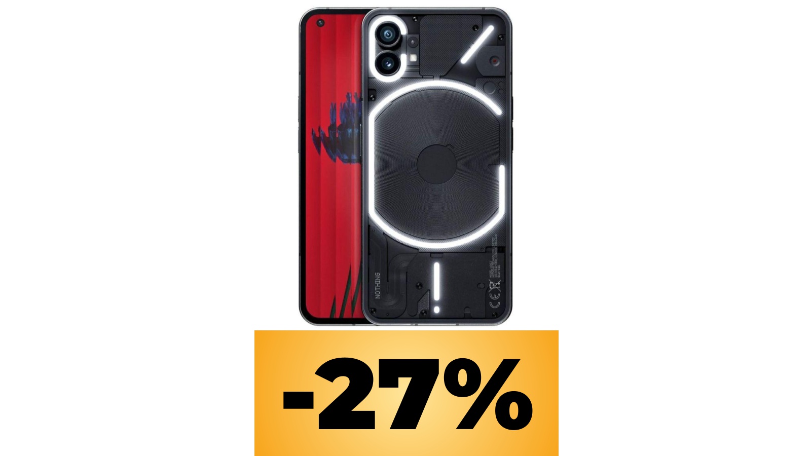 Nothing Phone (1) da 12+256 GB in sconto al prezzo minimo storico tramite Amazon Italia
