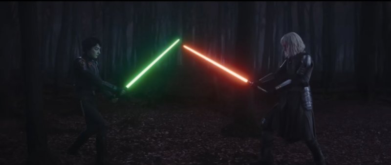 Anche Sabine affronta Shin Hati in un duello con le spade laser e i gadget mandaloriani Anche Sabine affronta Shin Hati in un duello con le spade laser e i gadget mandaloriani